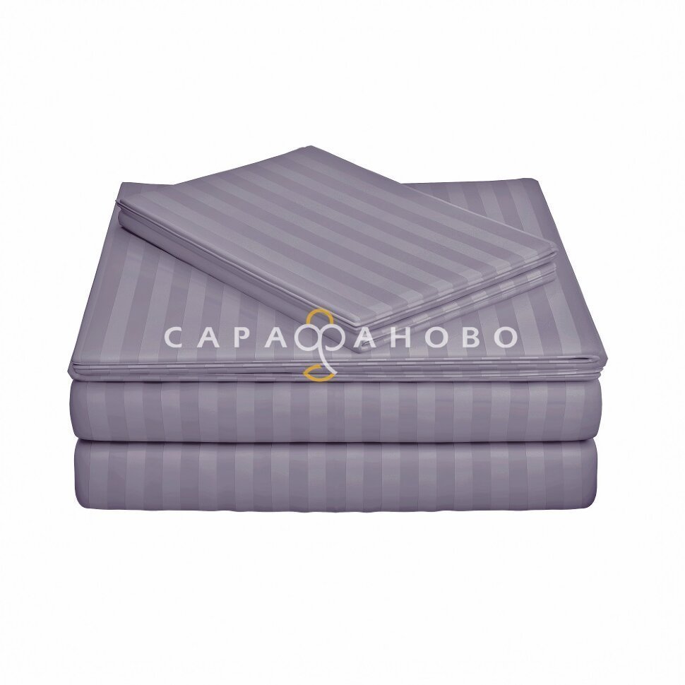 Ткань Страйп-Сатин 240 см рис. 39004 Сиреневый туман (полоса 1х1)