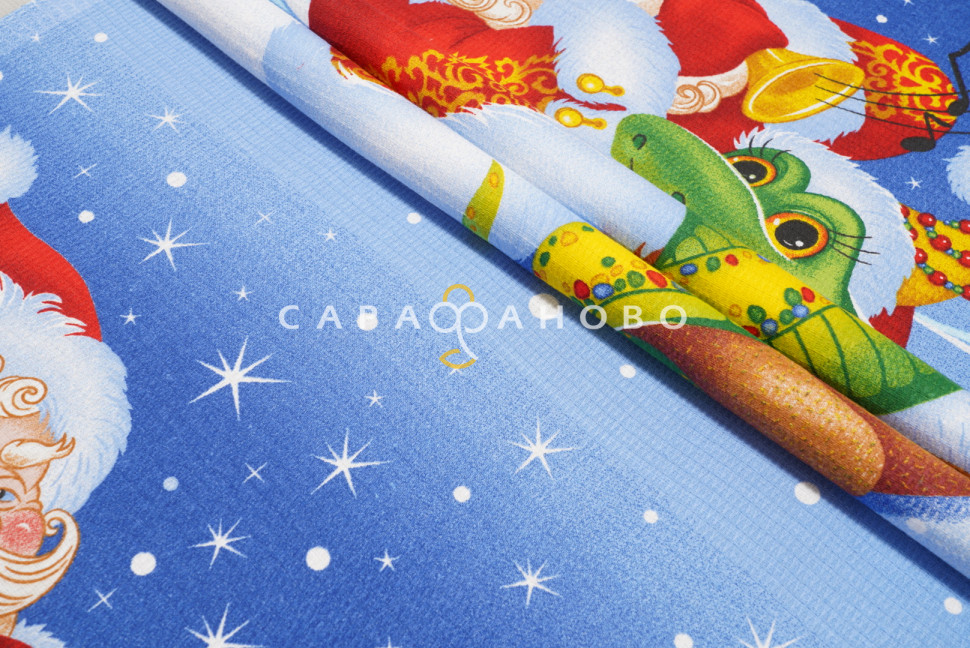 Ткань Полотно вафельное 50 см рис 29279 вид 1 Новогодняя музыка (На отрез), фото 2