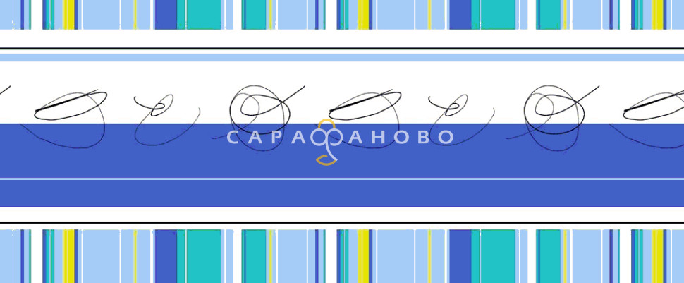 Ткань Бязь детская 150 см 120 гр рис Пассаж 250-2 голубой, фото 1