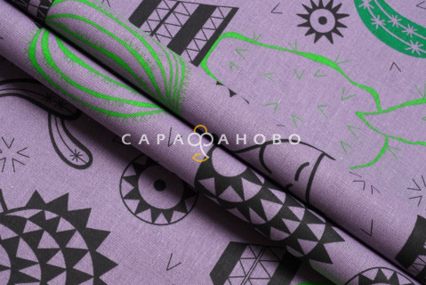 Ткань бязь 220 см рис "Ёжики" рис 11850 вид 3