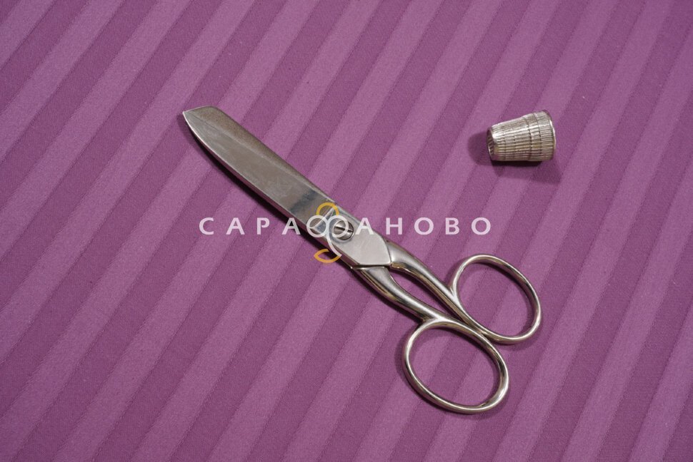 Ткань Страйп-Сатин 240 см рис. 35001 Баклажан (полоса 1х1)