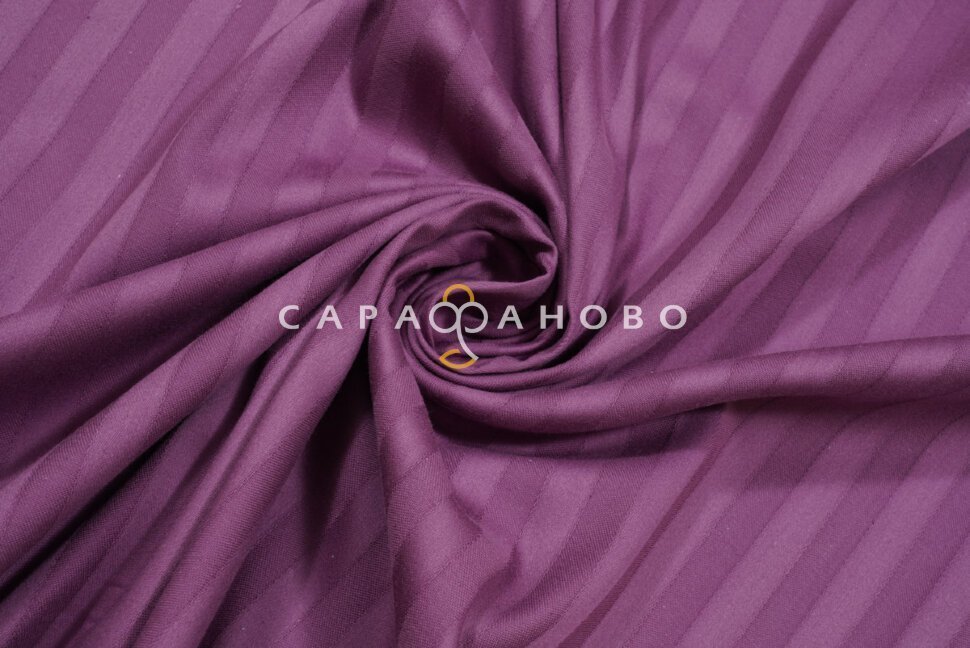 Ткань Страйп-Сатин 240 см рис. 35001 Баклажан (полоса 1х1)