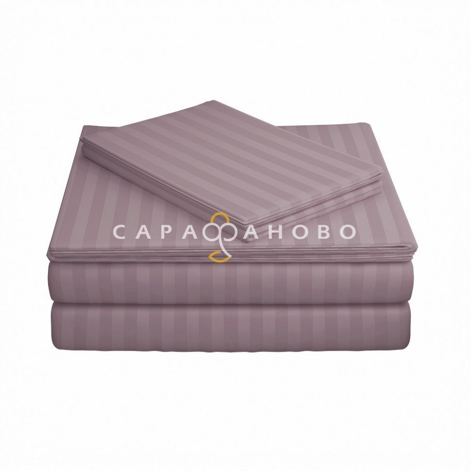 Ткань Страйп-Сатин 240 см рис. 34003 Дымчатая роза (полоса 1х1)