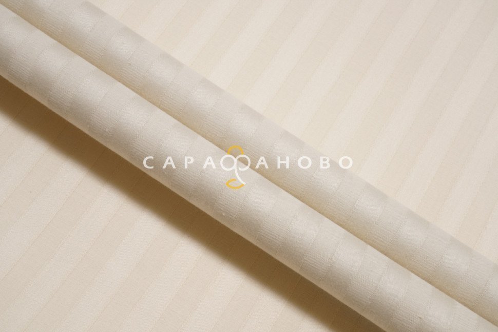 Ткань Страйп-Сатин 240 см рис. 31006 Бежевый (полоса 1х1)