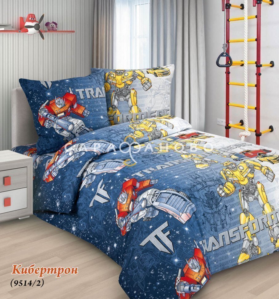Ткань Бязь 150 см рис. 9514 вид 2 Кибертрон
