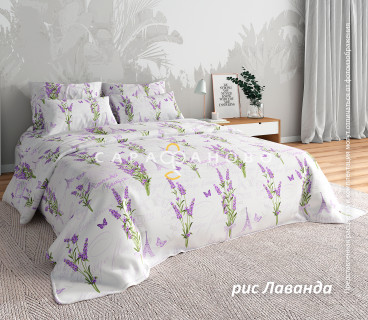 Ткань Бязь Люкс 220 см 125 гр рис Лаванда