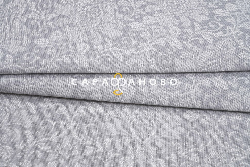 ткань рогожка 150 см рис. 23097-1 Вензель (серый)
