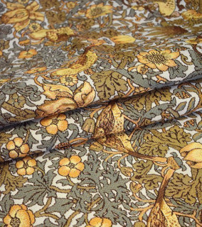 Гобеленовая ткань 175 см. Рис Птички Моррис - Земляничные воры 4437