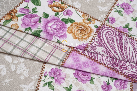 Ткань рогожка 150 см "Лаванда" рис 10787-1