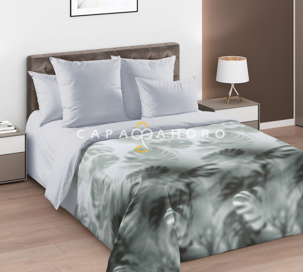 Ткань Перкаль 235 см 115 г Силуэты света вид 1 (основа) серый