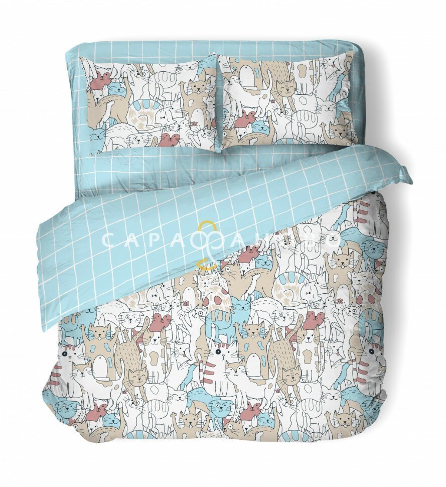 Ткань Бязь 150 см рис Pet cats 10307 вид 1