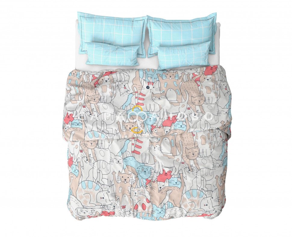 Ткань Бязь 150 см рис Pet cats 10307 вид 1
