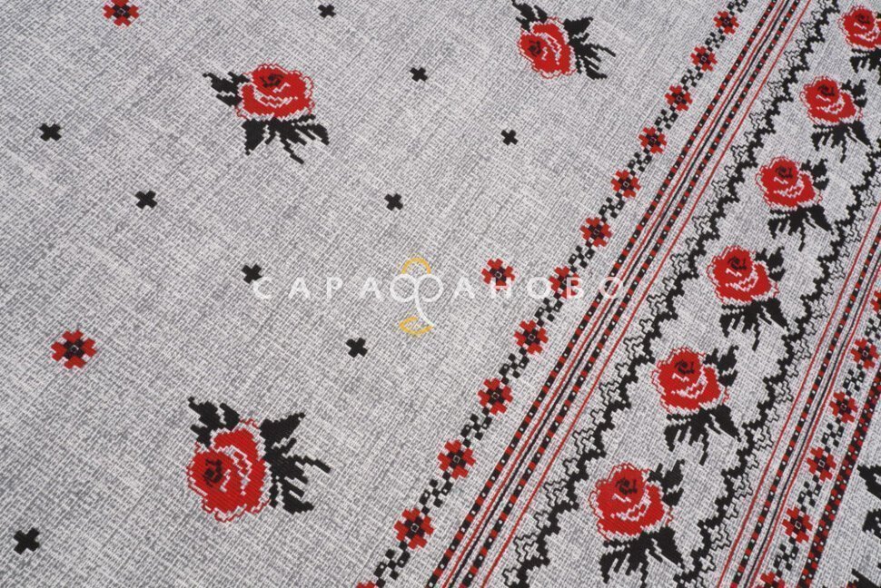 Ткань Рогожка 150 см рис. 30015/1 Розовое утро