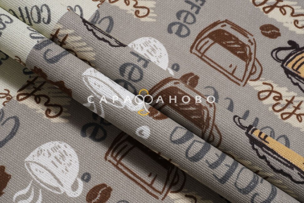 Ткань Рогожка 150 см рис. 30090/1 Кофемания