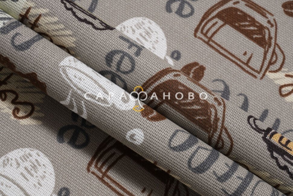 Ткань Рогожка 150 см рис. 30090/1 Кофемания