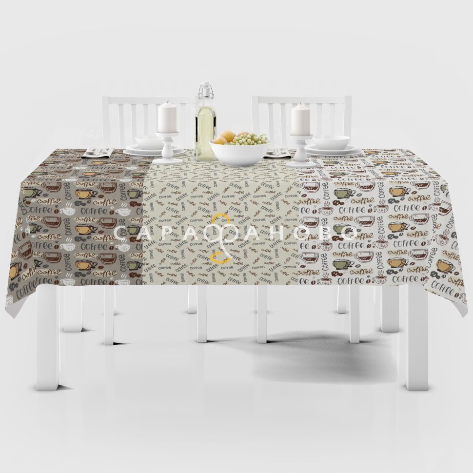 Ткань Рогожка 150 см рис. 30090/1 Кофемания
