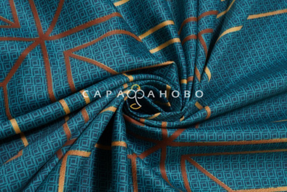 Ткань Сатин 220 см рис. 23002-2 Шарль(зелёный)
