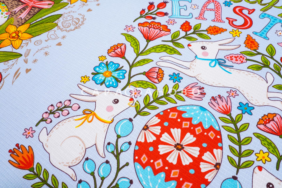 Ткань Полотно вафельное 150 см рис 35066 вид 2 Happy Easter