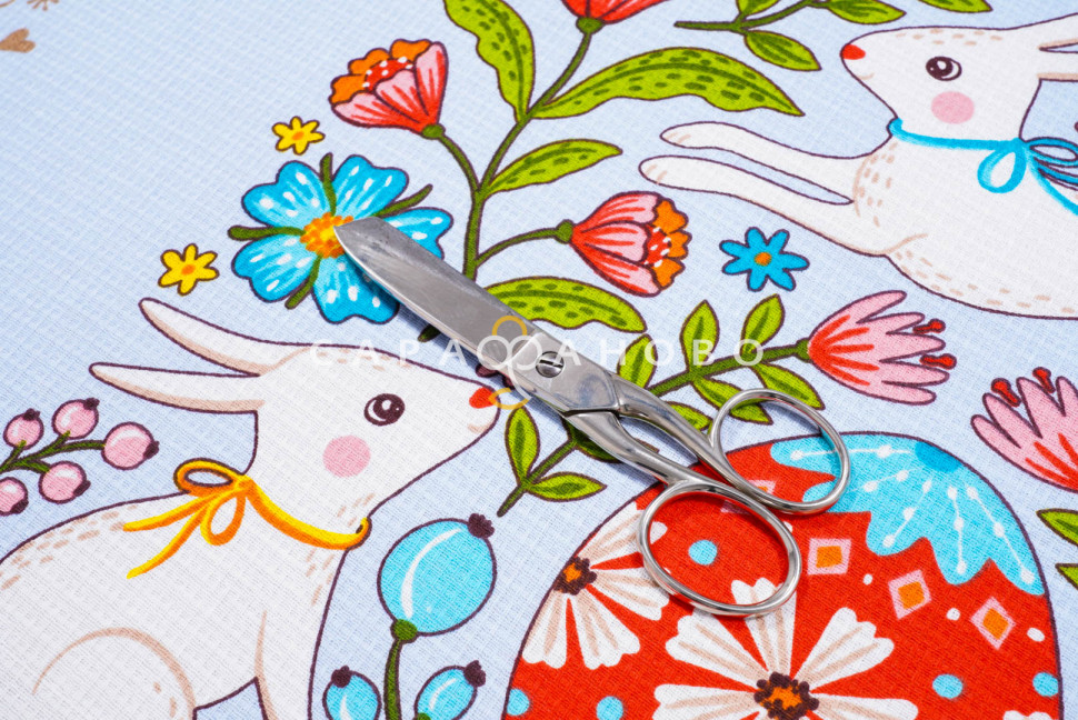 Ткань Полотно вафельное 150 см рис 35066 вид 2 Happy Easter