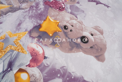 Ткань поплин 220 см "Ласковый мишка" рис 11007-1