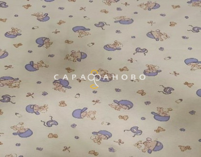 Ткань Теплый хлопок (Фланель) 125 см 170 гр диз Малыш в кепке