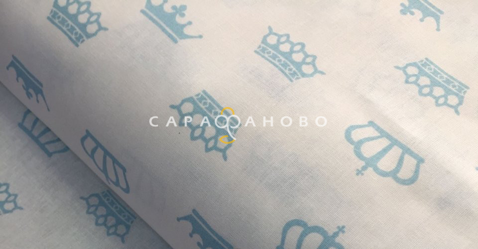 Ткань Бязь детская 150 см 120 гр Короны 1694а-7