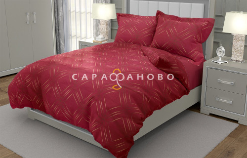 Ткань Сатин 220 см рис.  23002-1 Шарль(красный)