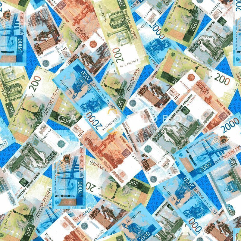 Ткань Полотно вафельное 150 см Рубли рис 5477 вид 1