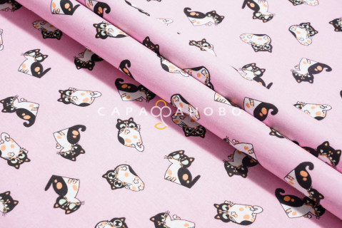 Ткань Ситец 95 см рис 29150 вид 4 "Котики" На отрез