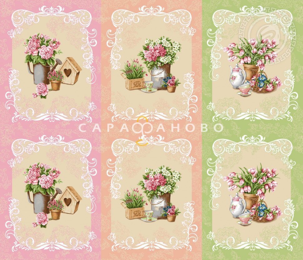 Ткань Рогожка 150 см рис. 11346-1 Ля Рошель