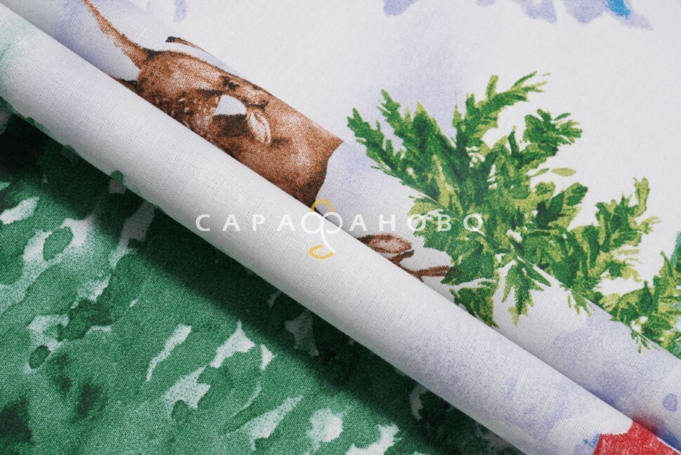 Ткань Бязь Премиум 220 см рис 6921 вид 1 Зимняя сказка