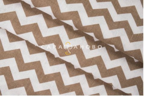 Ткань Бязь 150 см Зиг-заг кофе рис. 8059/34