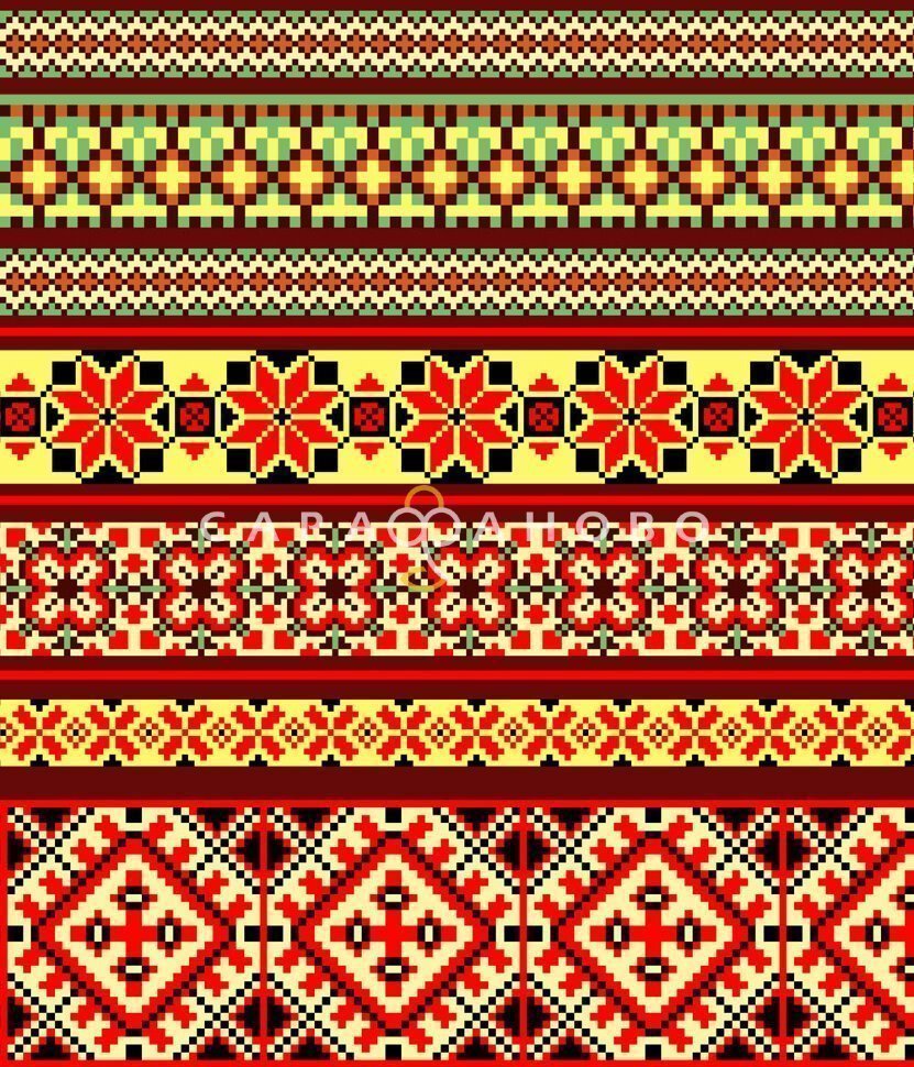 Ткань вафельное полотно рис 1214 вид 1