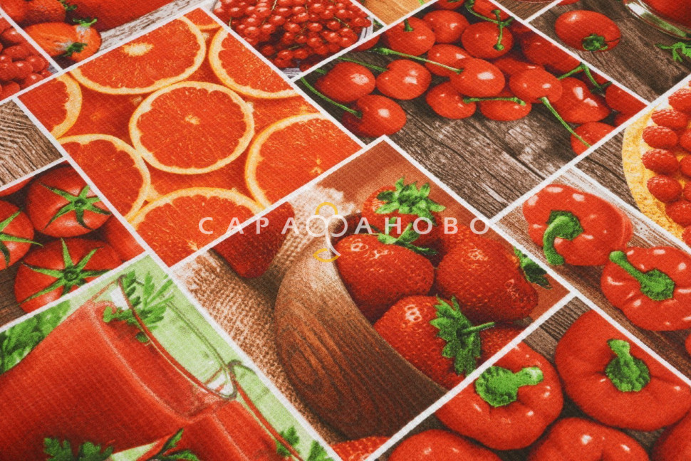Ткань Полотно вафельное 150 см Сочное ассорти рис 30216 вид 1 (На отрез), фото 2