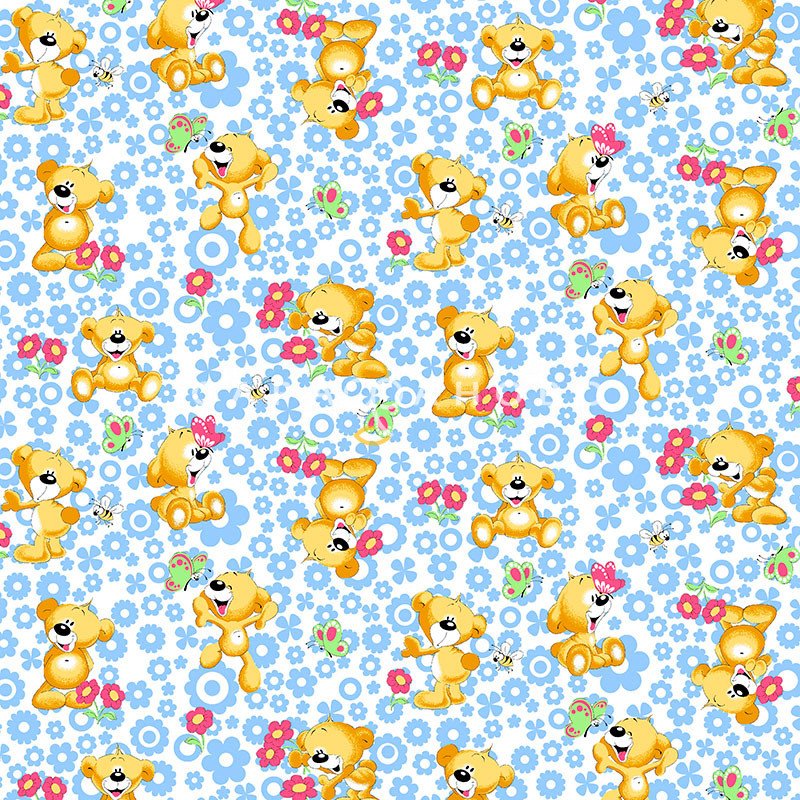 Ткань Фланель детская 90 см гр «Мишки» рис 5011 вид 2