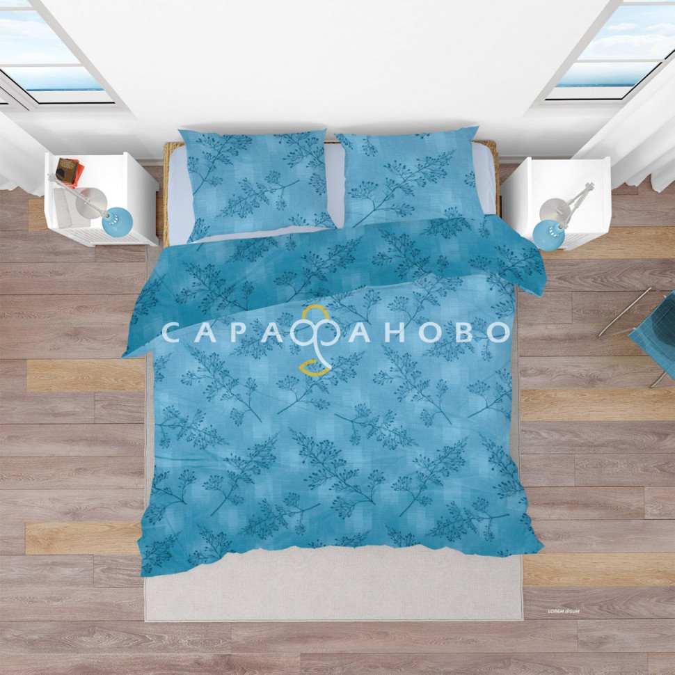 Ткань Бязь 150 см 120 гр рис.295в2 Ботаника