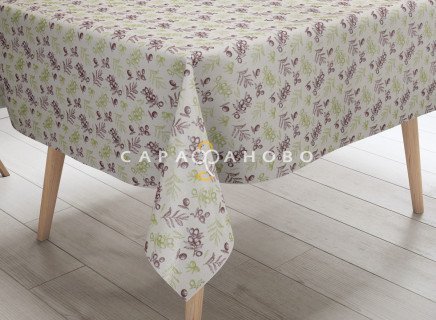 Ткань Рогожка 150 см рис. Оливки рис. 30093/1