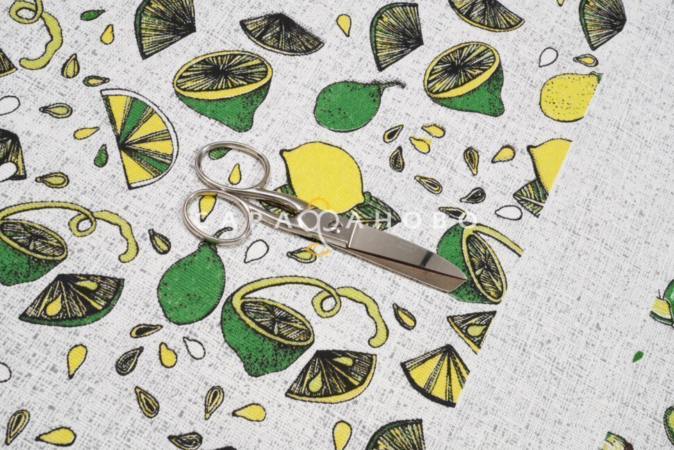 Ткань Рогожка 150 см рис.  Фруктовое ассорти рис. 30088/1