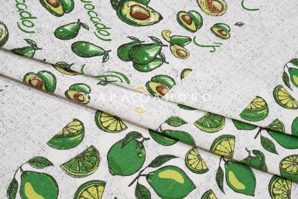 Ткань Рогожка 150 см рис.  Фруктовое ассорти рис. 30088/1