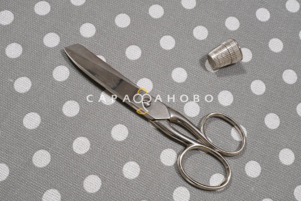Ткань Рогожка 150 см рис. Крупный горох серый рис. 30098/39