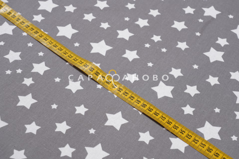 Ткань Перкаль 150 см Звезда в серебре рис 13165 вид 17 На отрез
