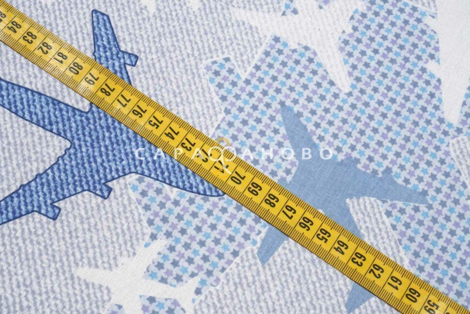 Ткань поплин 150 см рис 11268 вид 2 Самолётики (основа)
