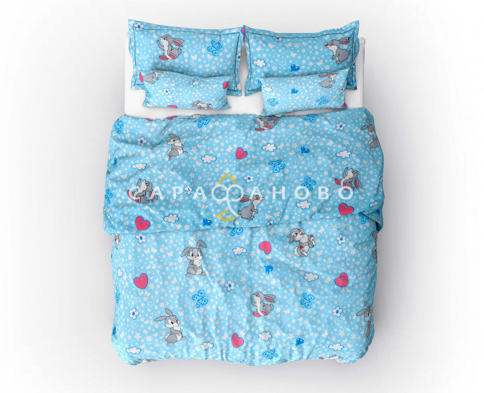 Ткань Бязь 150 см 140 гр рис. 85в4/5 Зайки серые  На отрез, фото 8