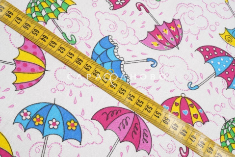 Бязь набивная 150 см №653-1П Зонтики
