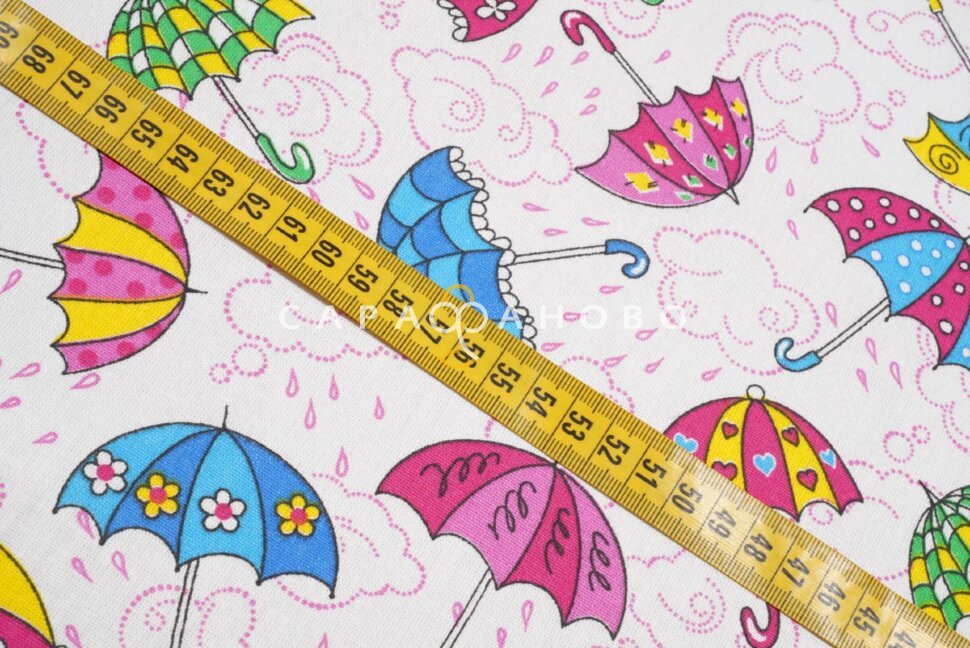 Бязь набивная 150 см №653-1П Зонтики