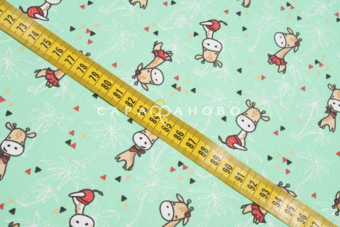 Ткань Бязь 150 см 140 гр рис. 163в3  Жирафы