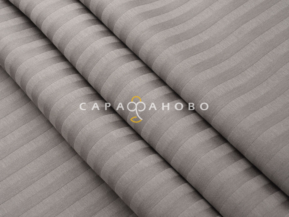Ткань Страйп-сатин 240 см 1-1 Пепельный 40*40