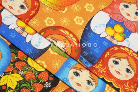 Ткань полотенечная 150 см рис. 11562 Матрешки