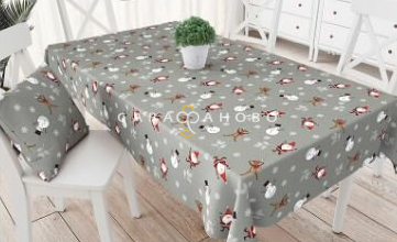 Ткань Рогожка 150 см рис ЗИМНЯЯ СКАЗКА