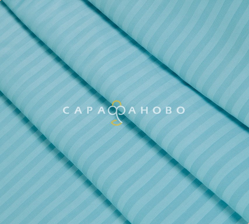 Ткань Страйп-сатин 240 см  1-1 Голубой
